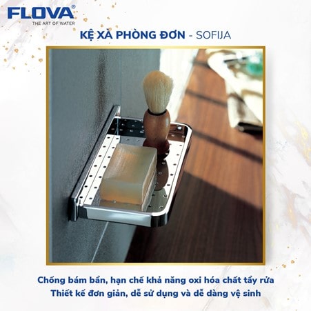 Bộ phụ kiện phòng tắm Flova Sofija Series có thiết kế khỏe khoắn khi sử dụng nhiều nét vuông vắn, mạnh mẽ