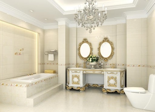 Gương soi nhà tắm cao cấp phong cách cổ điển