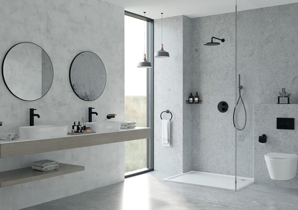Phòng tắm sử vòi tắm hoa sen cao cấp âm tường Flova với công nghệ mạ đen mờ Matt Black