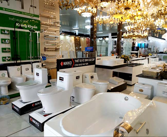 Thiết kế showroom thiết bị vệ sinh dạng combo vệ sinh + nhà tắm