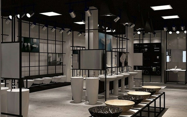 Thiết kế showroom thiết bị vệ sinh dạng siêu thị + combo nhà tắm