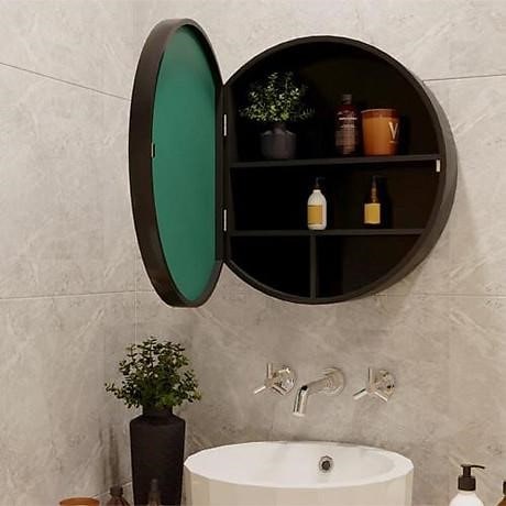 Tủ gương nhà tắm với thiết kế hình tròn lạ mắt